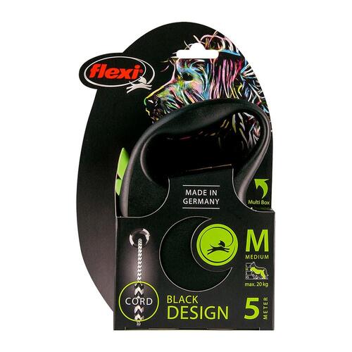 Hundesnor Flexi BLACK DESIGN 5 m Størrelse S Grøn
