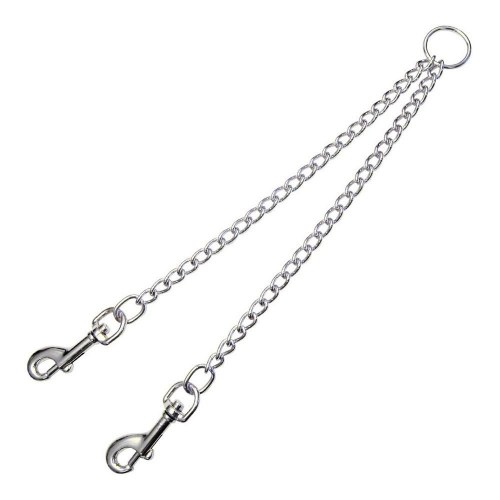 Gloria dobbelt koblingssnor til 2 hunde - stål, 3 mm x 25 cm