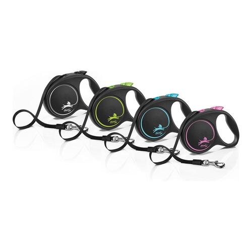 Hundesnor Flexi BLACK DESIGN 5 m Størrelse S Grøn