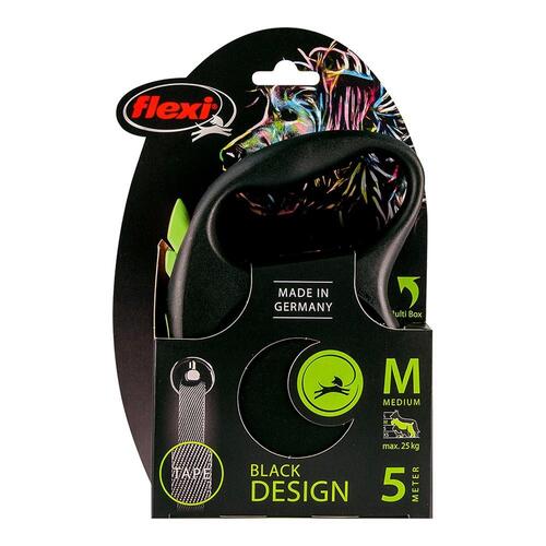 Hundesnor Flexi BLACK DESIGN 5 m Størrelse M Grøn