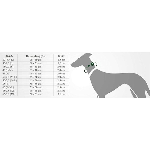 Hunter hundehalsbånd - sort, 45-50 cm