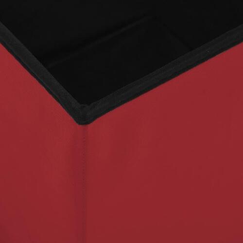 Foldbar opbevaringspuf PVC vinrød