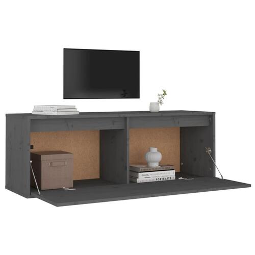 Vægskab 100x30x35 cm massivt fyrretræ grå