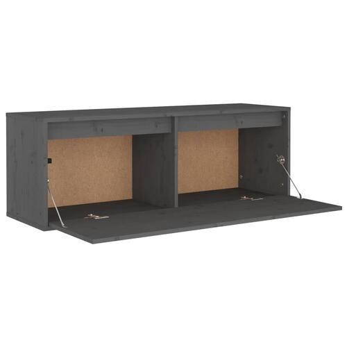 Vægskab 100x30x35 cm massivt fyrretræ grå