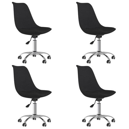Drejelige spisebordsstole 4 stk. stof sort