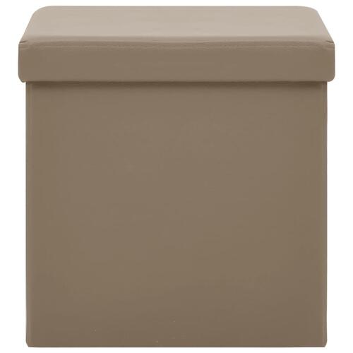 Foldbar opbevaringspuf PVC cappuccinofarvet