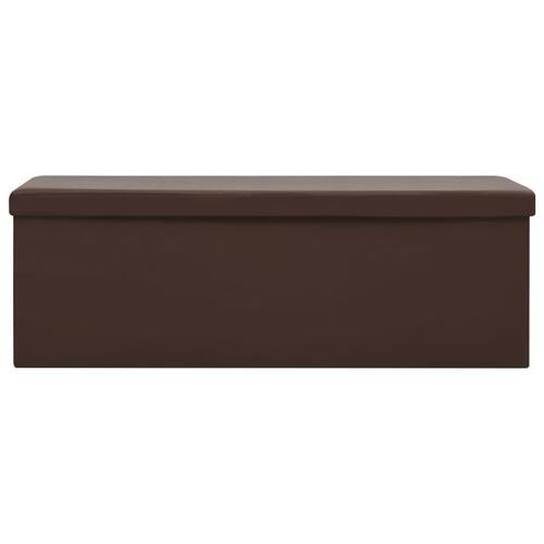 Foldbar opbevaringsbænk PVC brun