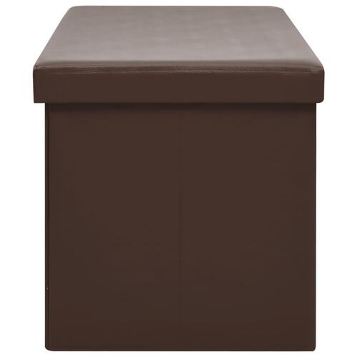 Foldbar opbevaringsbænk PVC brun