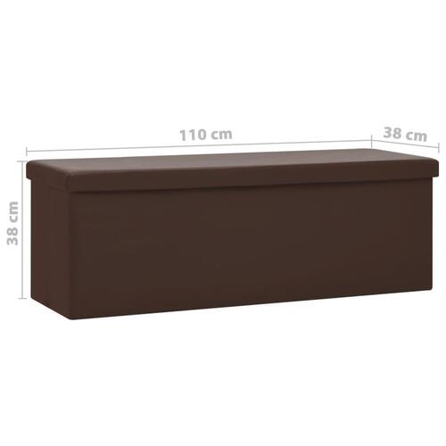 Foldbar opbevaringsbænk PVC brun