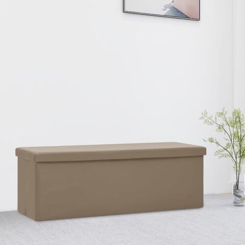 Foldbar opbevaringsbænk PVC cappuccinofarvet