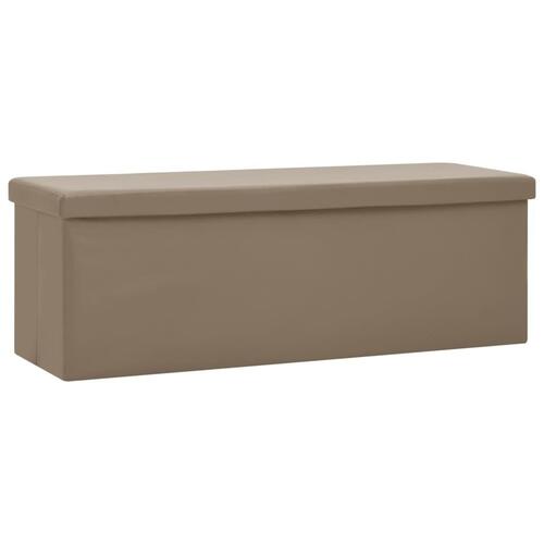 Foldbar opbevaringsbænk PVC cappuccinofarvet