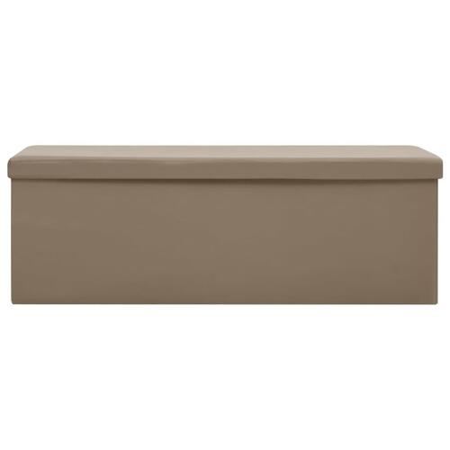 Foldbar opbevaringsbænk PVC cappuccinofarvet