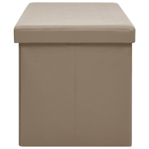 Foldbar opbevaringsbænk PVC cappuccinofarvet