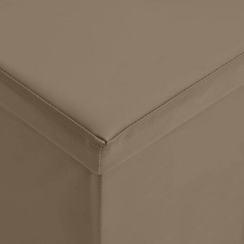 Foldbar opbevaringsbænk PVC cappuccinofarvet