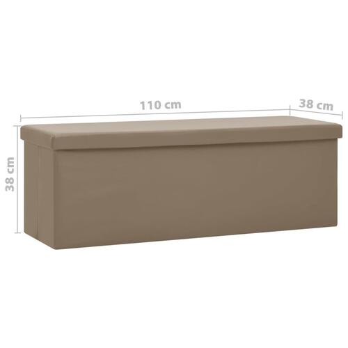 Foldbar opbevaringsbænk PVC cappuccinofarvet