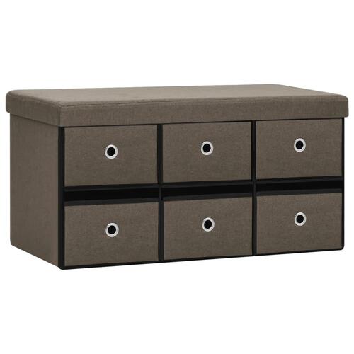 Foldbar opbevaringsbænk 76x38x38 cm kunstlærred brun