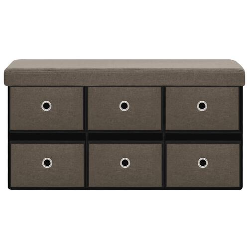 Foldbar opbevaringsbænk 76x38x38 cm kunstlærred brun