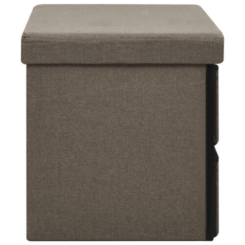 Foldbar opbevaringsbænk 76x38x38 cm kunstlærred brun