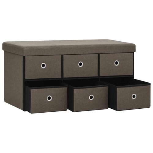 Foldbar opbevaringsbænk 76x38x38 cm kunstlærred brun