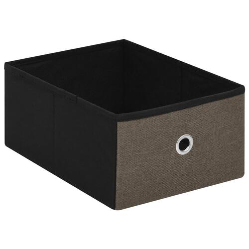 Foldbar opbevaringsbænk 76x38x38 cm kunstlærred brun