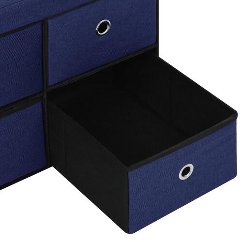 Foldbar opbevaringsbænk 76x38x38 cm kunstlærred blå