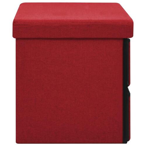Foldbar opbevaringsbænk 76x38x38 cm kunstlærred vinrød