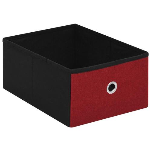Foldbar opbevaringsbænk 76x38x38 cm kunstlærred vinrød
