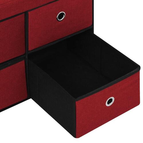 Foldbar opbevaringsbænk 76x38x38 cm kunstlærred vinrød
