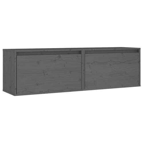 Vægskabe 2 stk. 60x30x35 cm massivt fyrretræ grå