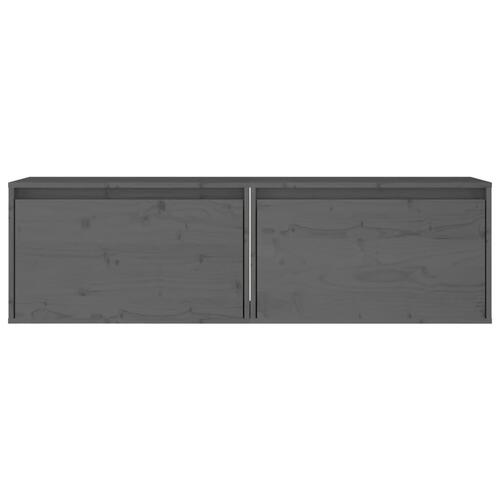 Vægskabe 2 stk. 60x30x35 cm massivt fyrretræ grå