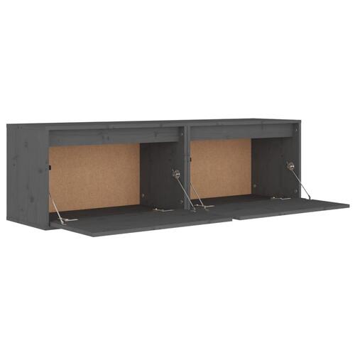 Vægskabe 2 stk. 60x30x35 cm massivt fyrretræ grå