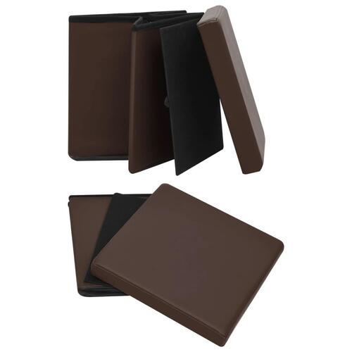 Foldbare opbevaringspuffer 2 stk. PVC brun