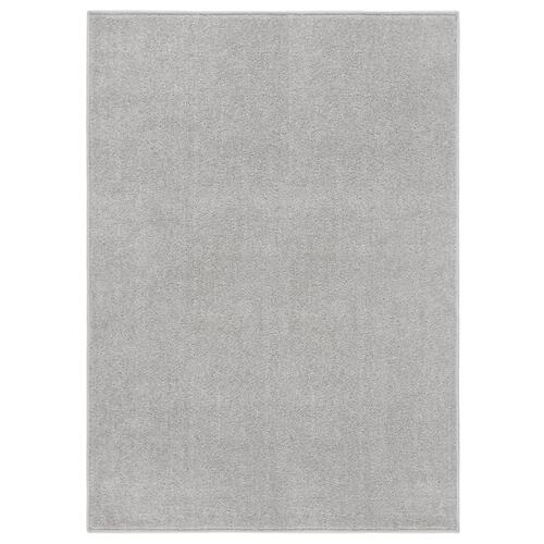 Gulvtæppe 120x170 cm kort luv lysegrå