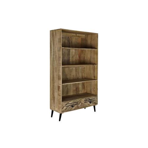 Hylder Sort Metal Mørkebrun Mangotræ 100 x 40 x 180 cm