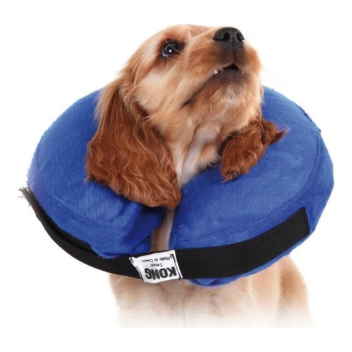 KVP Kong Cloud Recovery Collar til hunde, blå, oppustelig (25-33 cm)