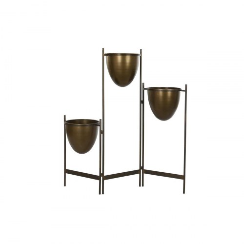 Urtepotte i sort/kobber metal - vintage, 35 × 26,5 × 105 cm