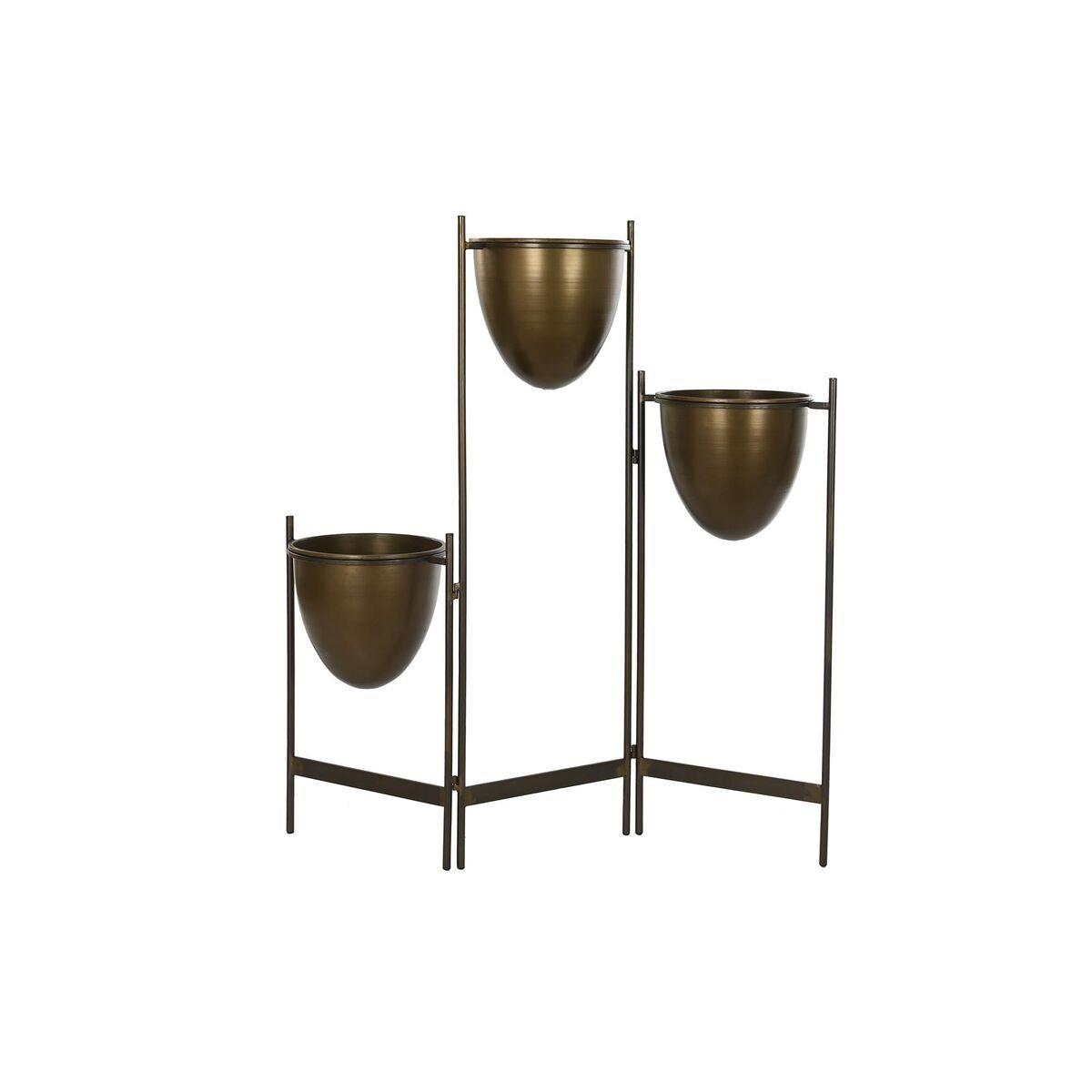 Urtepotte i sort/kobber metal - vintage, 35 × 26,5 × 105 cm