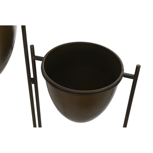 Urtepotte i sort/kobber metal - vintage, 35 × 26,5 × 105 cm