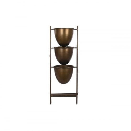 Urtepotte i sort/kobber metal - vintage, 35 × 26,5 × 105 cm