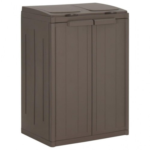 Affaldsspand med 2 låger 65x45x88 cm PP brun