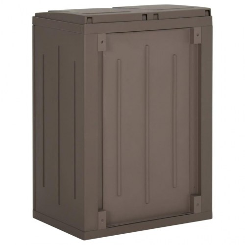 Affaldsspand med 2 låger 65x45x88 cm PP brun