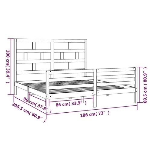 Sengeramme 180x200 cm massivt fyrretræ