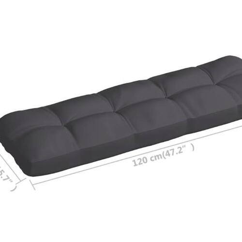 Pallehynde 120x40x12 cm stof antracitgrå
