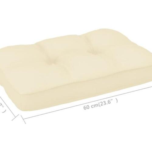 Pallehynde 60x40x12 cm stof cremefarvet