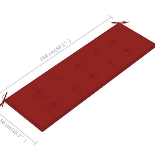 Hynde til havebænk 150x50x3 cm oxfordstof rød