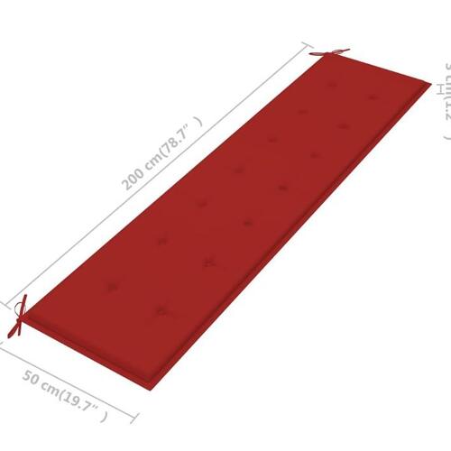 Hynde til havebænk 200x50x4 cm oxfordstof rød