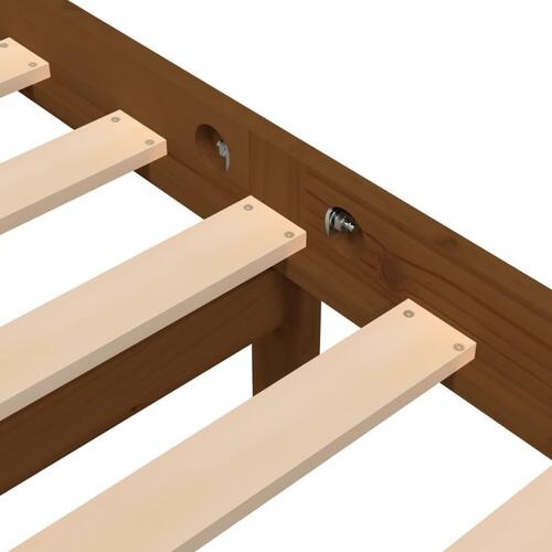 Sengeramme 150x200 cm King Size massivt træ gyldenbrun
