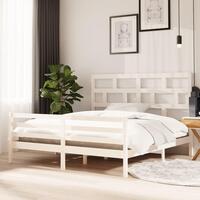 Sengestel 180x200 cm Super King massivt fyrretræ hvid