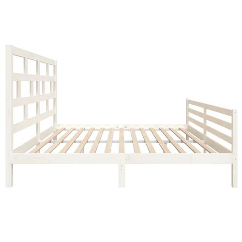 Sengestel 180x200 cm Super King massivt fyrretræ hvid