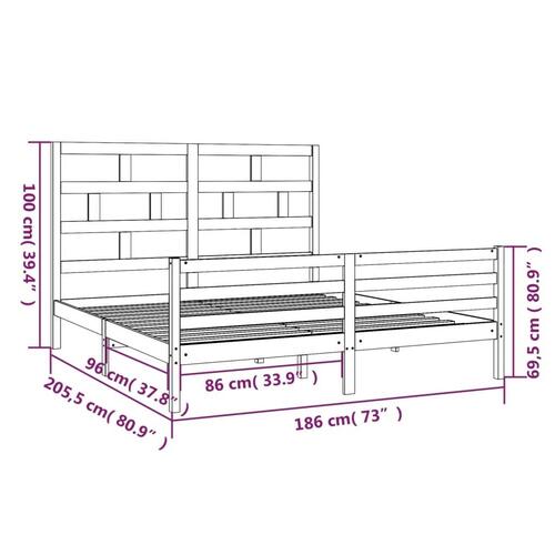 Sengestel 180x200 cm Super King massivt fyrretræ hvid